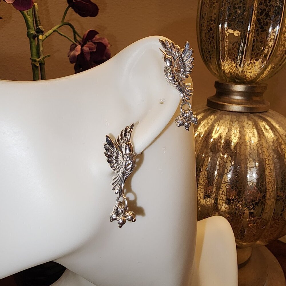 Birds in flight .925 sterling silver earrings